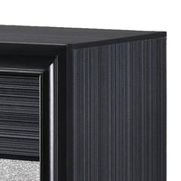 BM185438 Two Tone Wooden Nightstand With Three Drawers, Black And Silver
