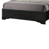 Wooden Twin Size bed with Bracket Legs and Crystal Accented Headboard, Black - AMF-25910T