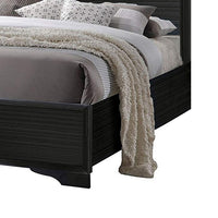 Wooden Twin Size bed with Bracket Legs and Crystal Accented Headboard, Black - AMF-25910T