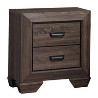 Two Drawer Nightstand With Scalloped Feet In Weathered Gray Grain Finish - AMF-26023