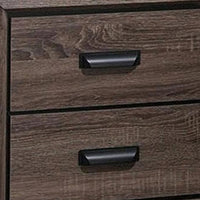 Two Drawer Nightstand With Scalloped Feet In Weathered Gray Grain Finish - AMF-26023