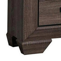 Two Drawer Nightstand With Scalloped Feet In Weathered Gray Grain Finish - AMF-26023