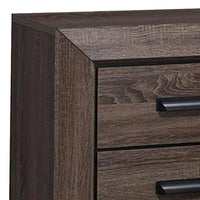 Two Drawer Nightstand With Scalloped Feet In Weathered Gray Grain Finish - AMF-26023
