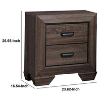 Two Drawer Nightstand With Scalloped Feet In Weathered Gray Grain Finish - AMF-26023