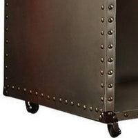 Rectangular Nightstand With USB Power Dock And Caster Legs In Aluminum Finish - AMF-26218