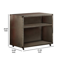 Rectangular Nightstand With USB Power Dock And Caster Legs In Aluminum Finish - AMF-26218