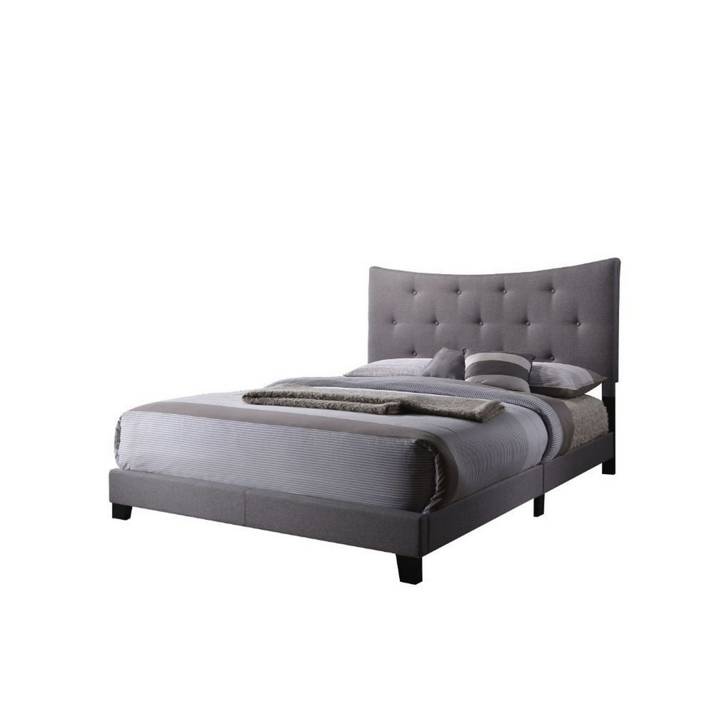Luxurious Contemporary Style Upholstered Queen Bed, Grey - AMF-26360Q