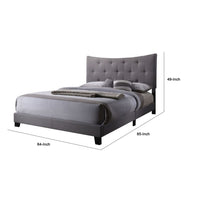Luxurious Contemporary Style Upholstered Queen Bed, Grey - AMF-26360Q