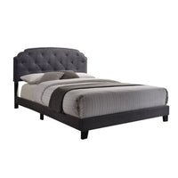 Modern Queen Bed, Gray Fabric - AMF-26370Q