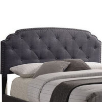 Modern Queen Bed, Gray Fabric - AMF-26370Q