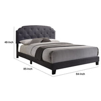 Modern Queen Bed, Gray Fabric - AMF-26370Q