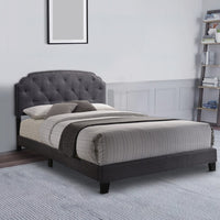 Modern Queen Bed, Gray Fabric - AMF-26370Q