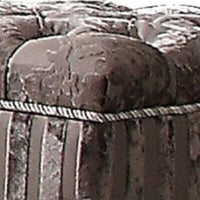 Traditional Style Wood and Poly Resin Vanity Stool, Gray - AMF-26848