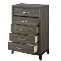 Five Drawer Chest With Tapered Feet, Weathered Gray - AMF-27056