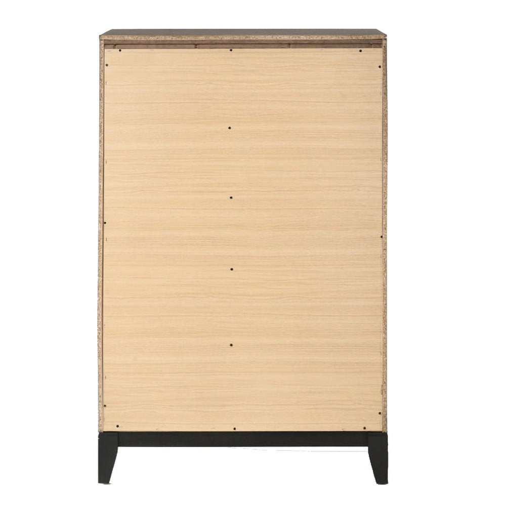 Five Drawer Chest With Tapered Feet, Weathered Gray - AMF-27056