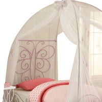 Angel Full Bed with Canopy, White & Purple - AMF-30535F
