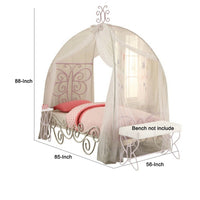 Angel Full Bed with Canopy, White & Purple - AMF-30535F