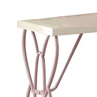 Wood And Metal One Drawer Butterfly Design Nightstand, White & Light Purple - AMF-30538