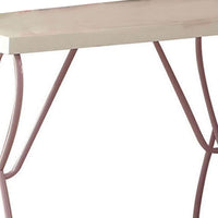 Wood And Metal One Drawer Butterfly Design Nightstand, White & Light Purple - AMF-30538