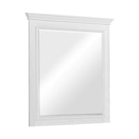 Contemporary Style Wood Rectangular Mirror, White - AMF-30600