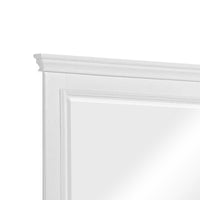 Contemporary Style Wood Rectangular Mirror, White - AMF-30600