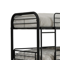 Triple Layer Full Size Metal Bunk Bed with Attached Ladder, Black - AMF-37330