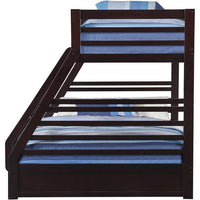 Wooden TwinXL/Queen Bunk Bed with Drawers, Espresso Brown - AMF-37425