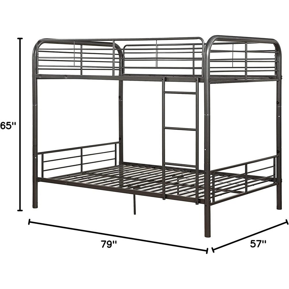 Metal Full/Full Bunk Bed, Dark Brown - AMF-37433