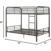Metal Full/Full Bunk Bed, Dark Brown - AMF-37433