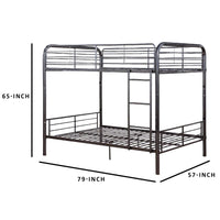 Metal Full/Full Bunk Bed, Gunmetal Gray - AMF-37435