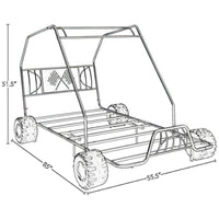 Metal Go Kart Style Twin Bed, Black - AMF-37640T