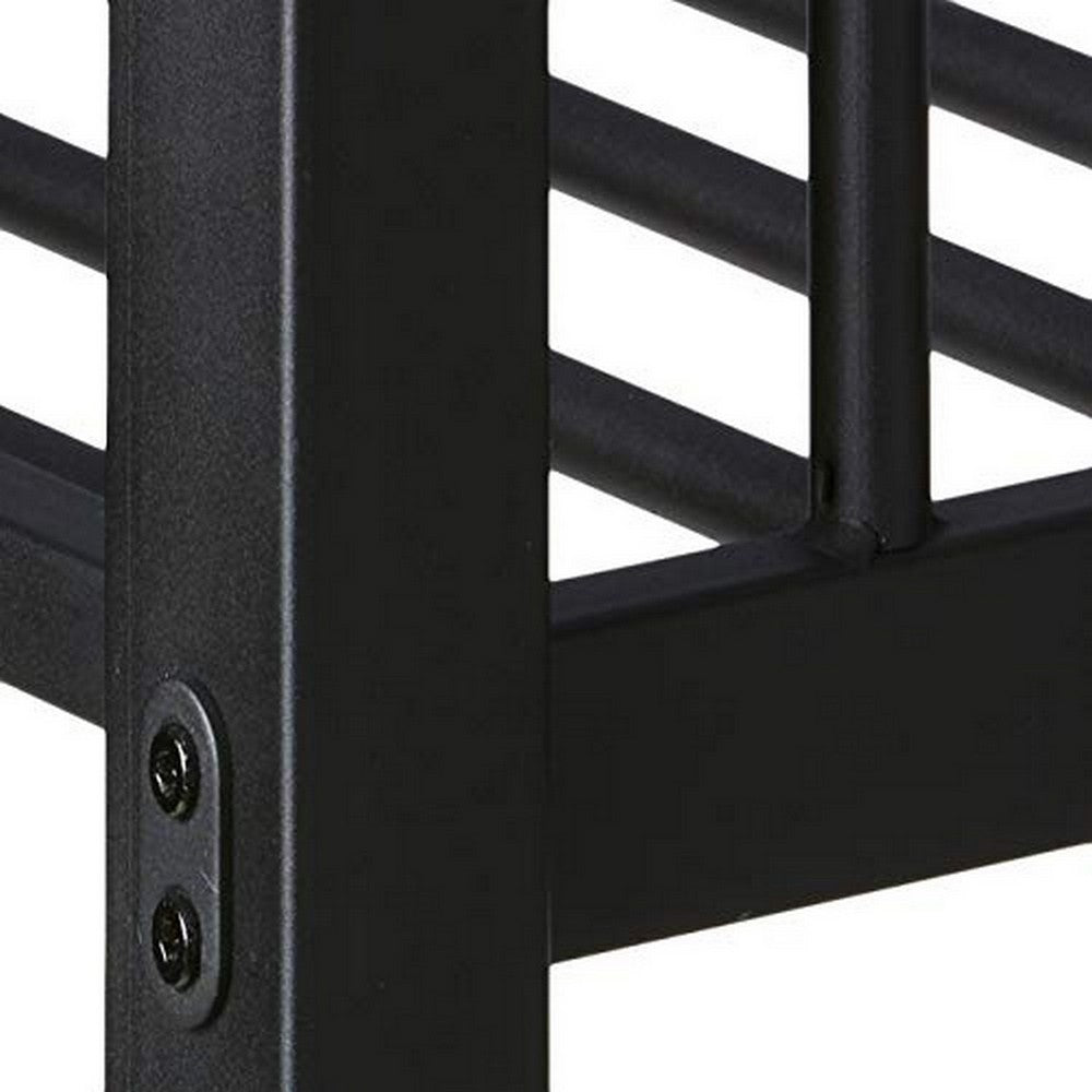 Metal Twin XL/Queen Bunk Bed, Black Sand - AMF-38000