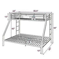 Metal Twin XL/Queen Bunk Bed, Black Sand - AMF-38000