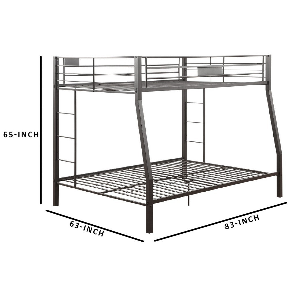 Metal Full XL/Queen Bunk Bed, Black Sand - AMF-38005