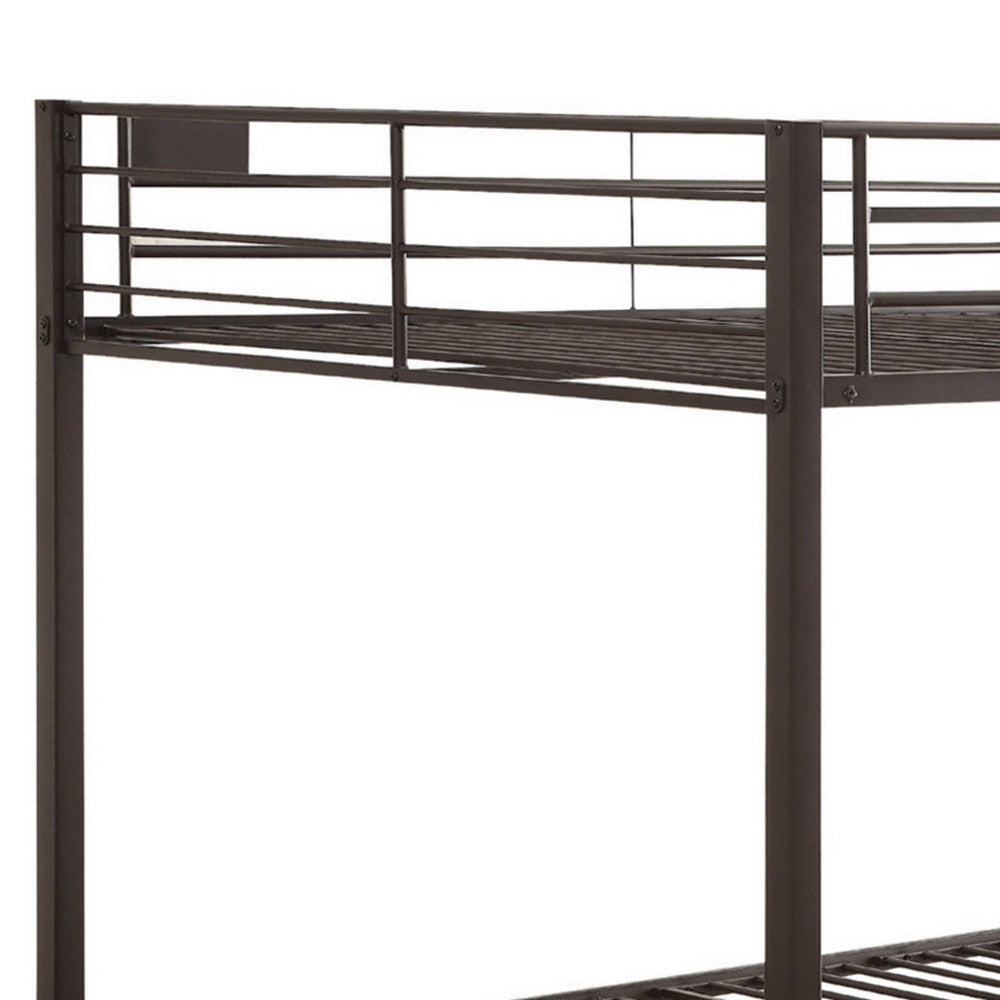 Metal Queen/Queen Bunk Bed, Black Sand - AMF-38015
