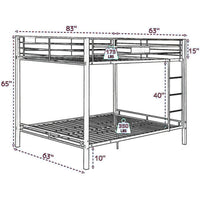 Metal Queen/Queen Bunk Bed, Black Sand - AMF-38015