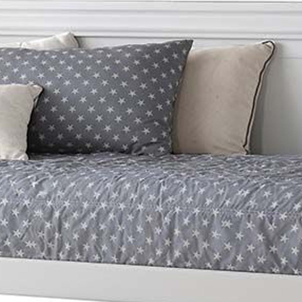 Piya Transitional Wooden Day Bed with Beveled Edges, White - AMF-39100