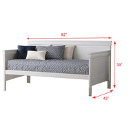 Piya Transitional Wooden Day Bed with Beveled Edges, White - AMF-39100