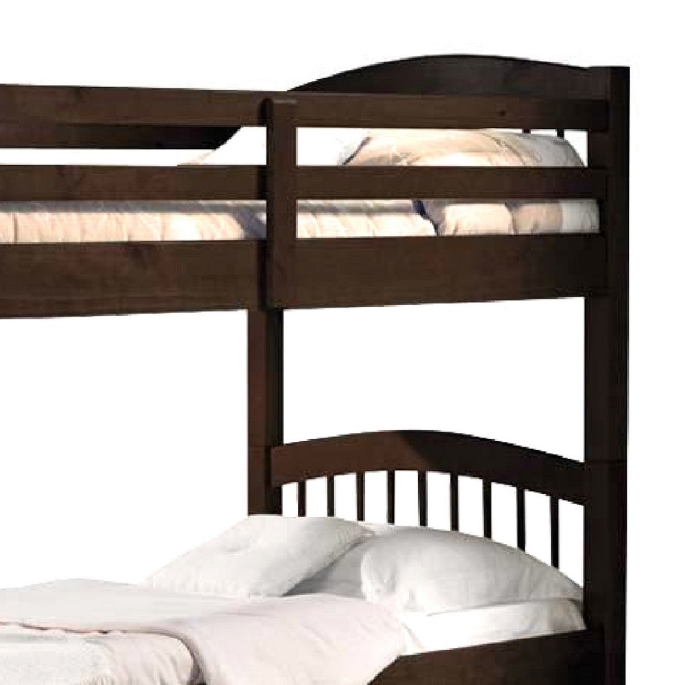 Wooden Twin/Twin Bunk Bed & Trundle with 3 Drawers, Brown - AMF-40000