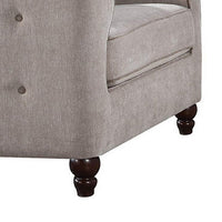 Fabric Upholstery Chair With Button Tufted Backrest And Sides, Light Gray - AMF-52057
