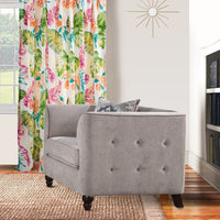 Fabric Upholstery Chair With Button Tufted Backrest And Sides, Light Gray - AMF-52057