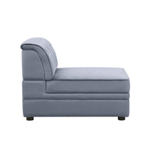 Traditional Style Velvet Modular Armless Chair with Tufting, Gray - AMF-53305