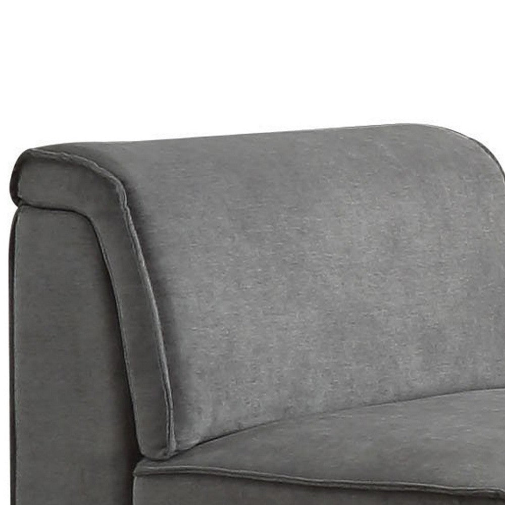 Bois Armless Chair (Reversible), Gray Velvet - AMF-53780