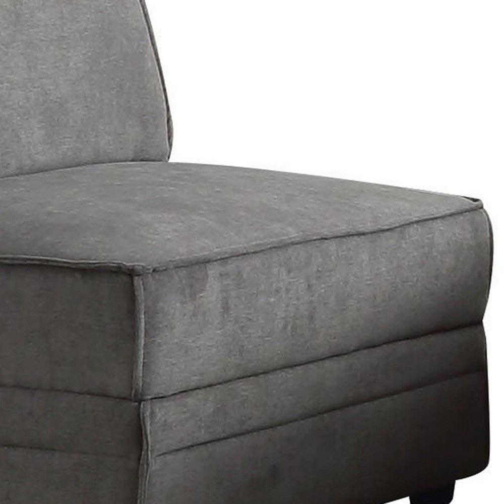 Bois Armless Chair (Reversible), Gray Velvet - AMF-53780