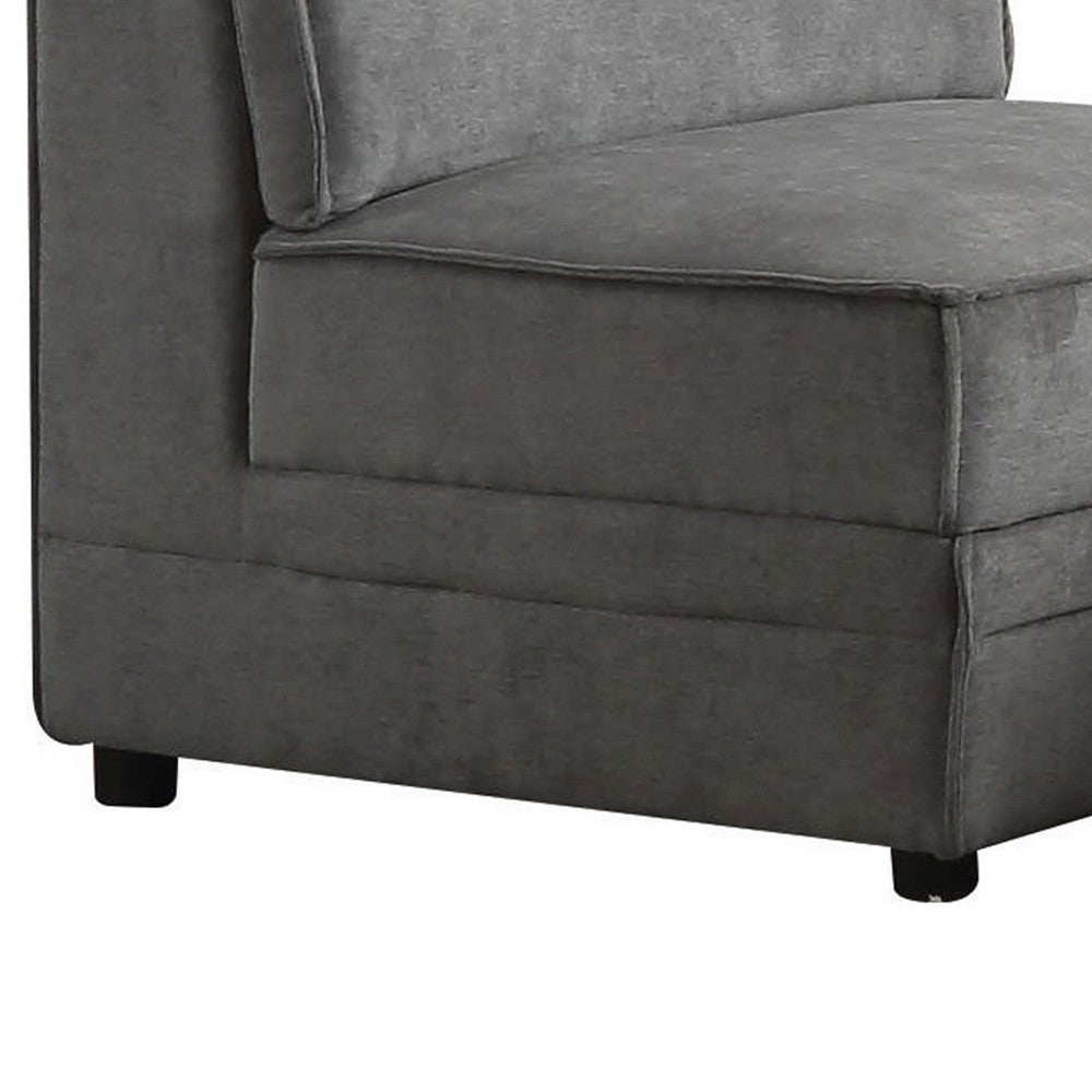 Bois Armless Chair (Reversible), Gray Velvet - AMF-53780