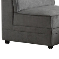 Bois Armless Chair (Reversible), Gray Velvet - AMF-53780