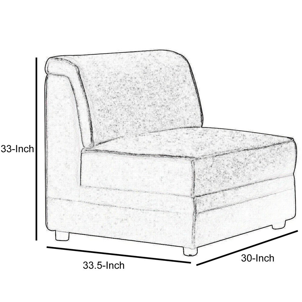 Bois Armless Chair (Reversible), Gray Velvet - AMF-53780