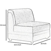 Bois Armless Chair (Reversible), Gray Velvet - AMF-53780