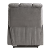 Contemporary Velvet and Metal Recliner with Power Lift, Gray - AMF-59263