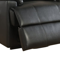 Contemporary Polyurethane Upholstered Metal Recliner with Power Lift, Black - AMF-59285